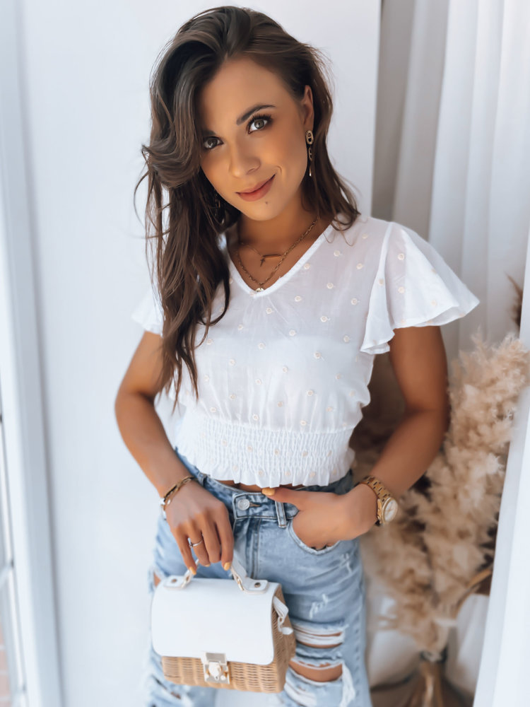 Bluzka damska boho VALERIA biała Dstreet RY2214-XL