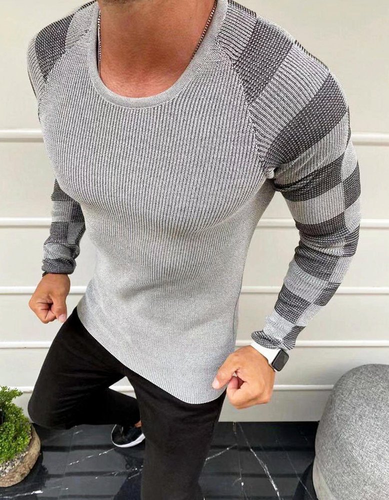 Sweter męski wkładany przez głowę ecru Dstreet WX1636-S