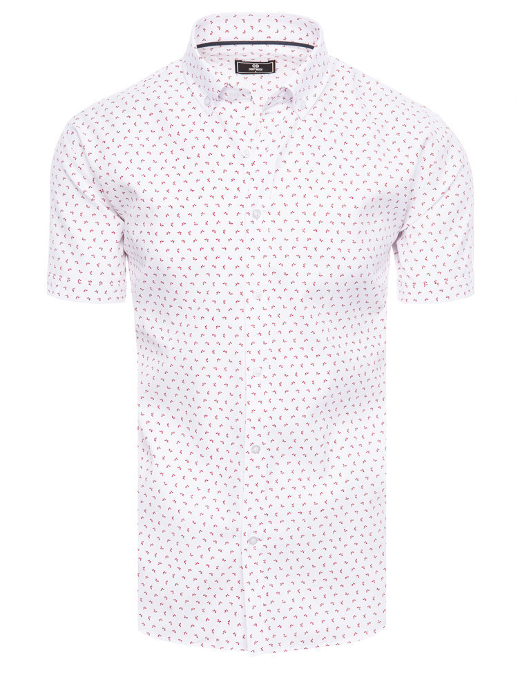 Koszula męska z krótkim rękawem biała Dstreet KX1025-M