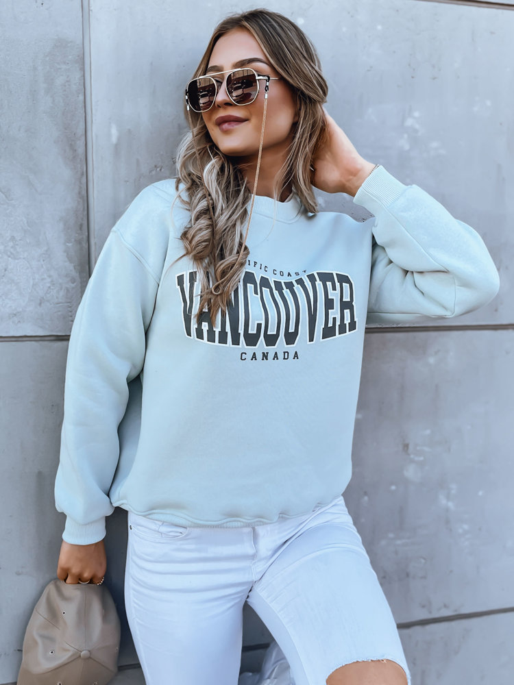 Bluza damska bez kaptura VANCOUVER miętowa Dstreet BY1226-L