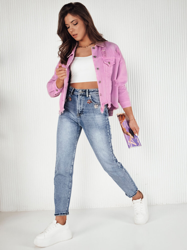 Kurtka damska jeansowa oversize MOLI fioletowa Dstreet TY4129-S/M