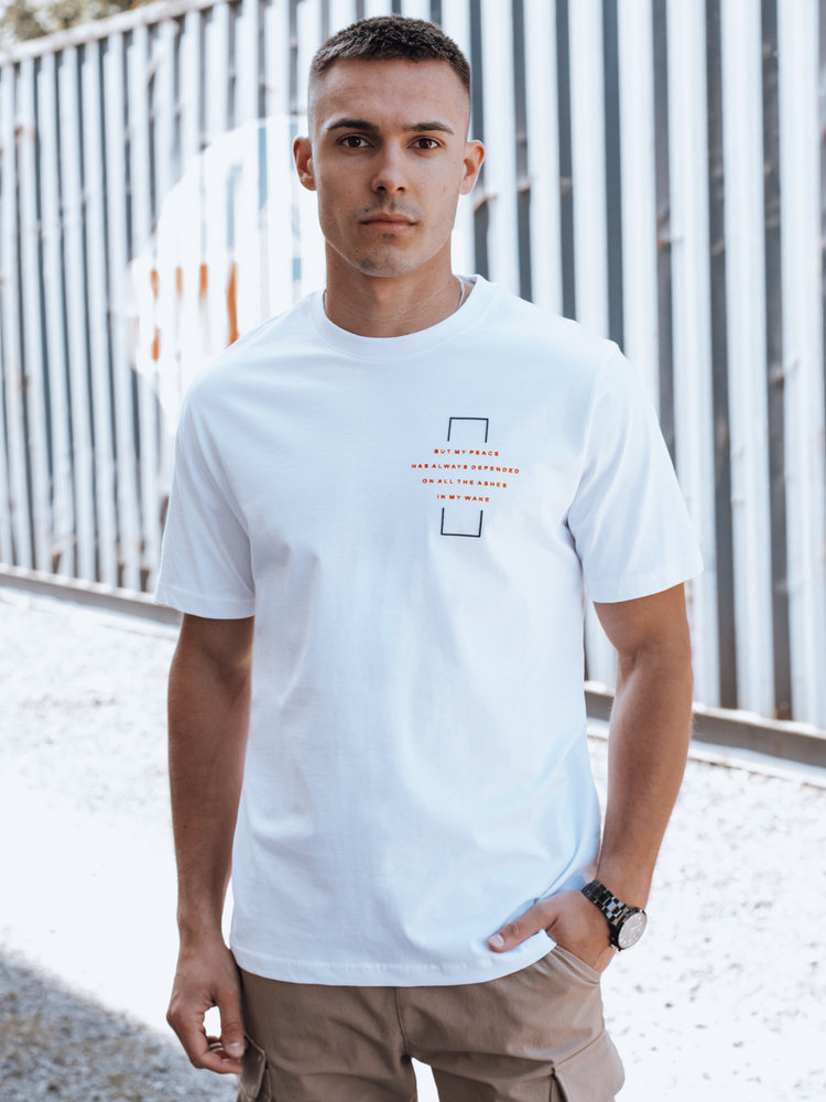 T-shirt męski biały Dstreet RX5529-M
