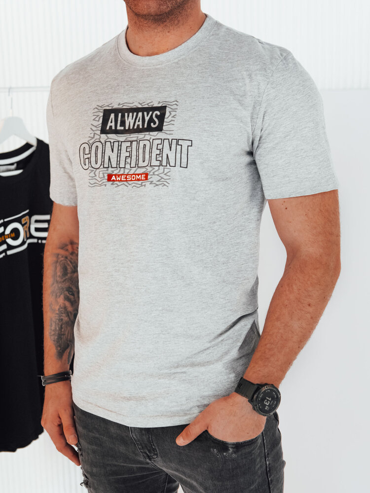 Koszulka męska z nadrukiem szara Dstreet RX5406-L