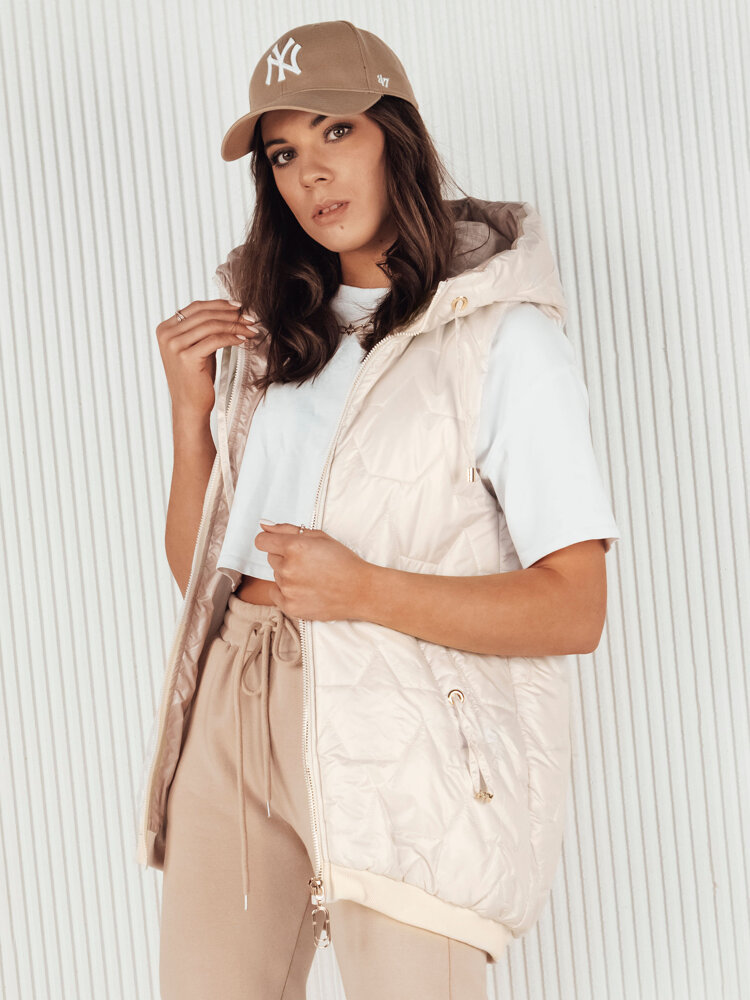 Kamizelka damska pikowana COLINE biała Dstreet TY4114-XL