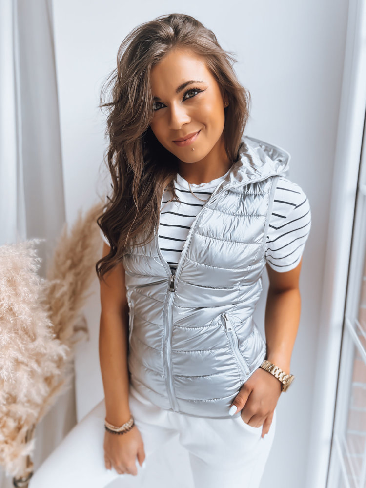 Kamizelka damska DONNA srebrna Dstreet TY3549-XXL
