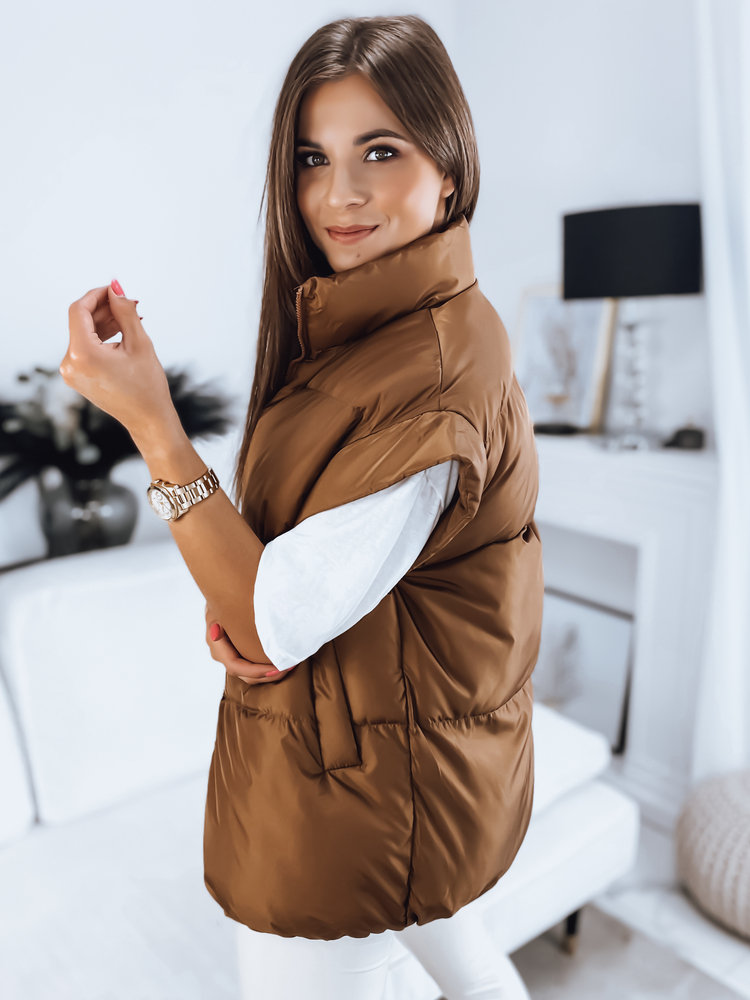 Kamizelka damska pikowana NIMIA kamelowa Dstreet TY3249-XL/42