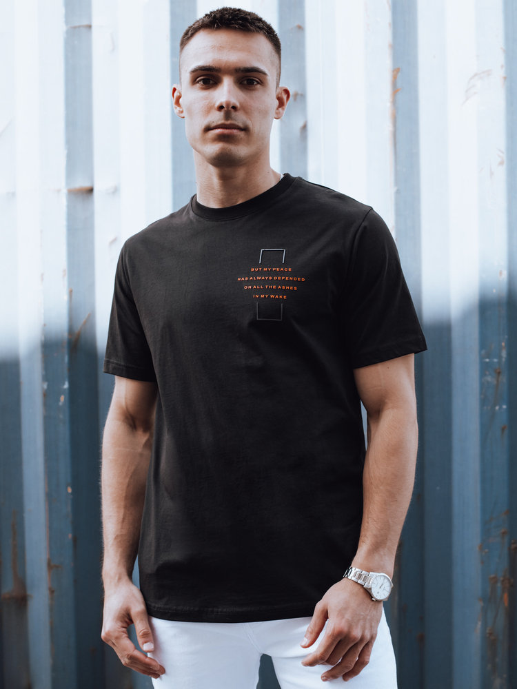 T-shirt męski czarny Dstreet RX5528-L