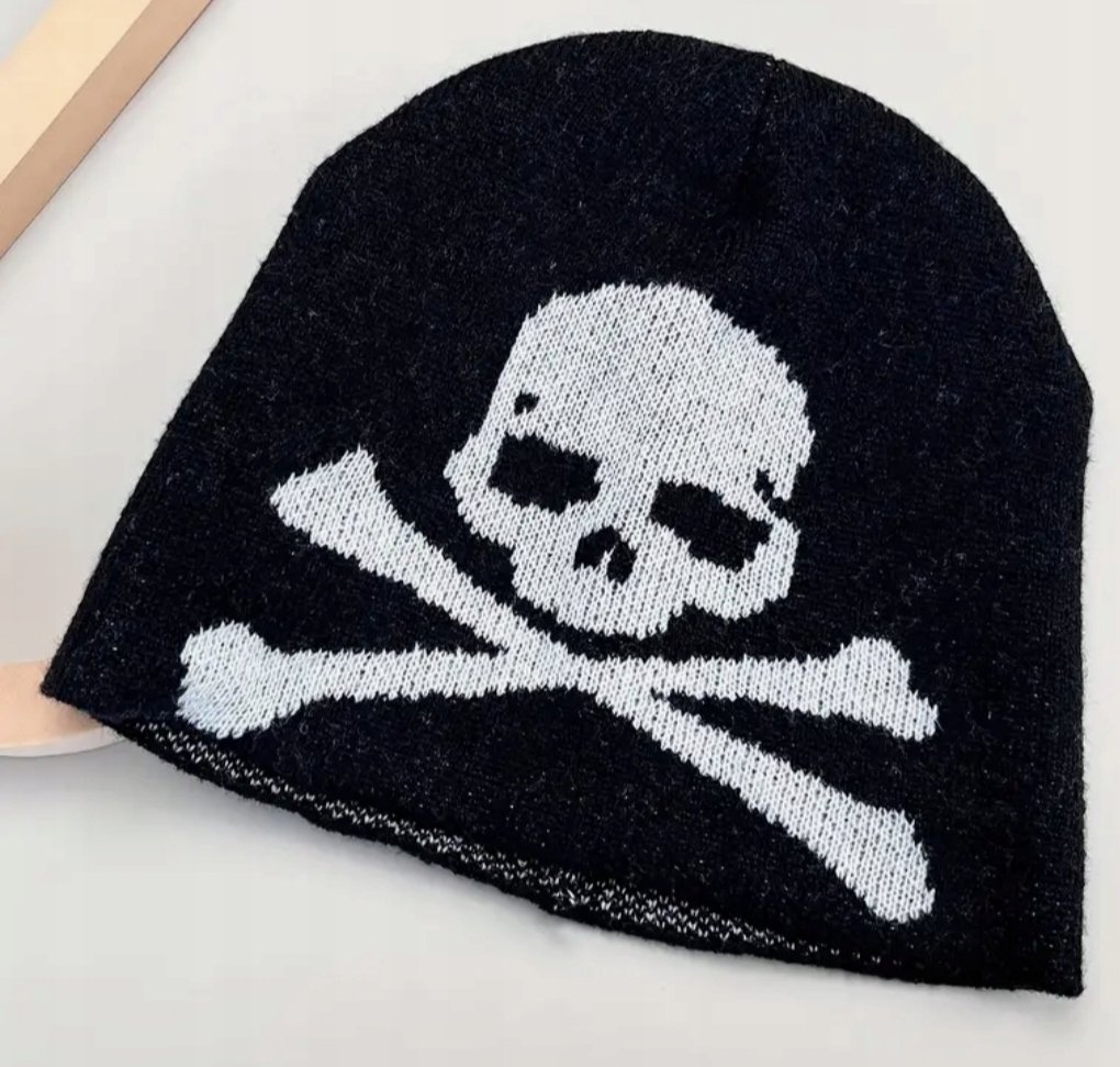 Czapka Y2K beanie czaszka streetwear drip