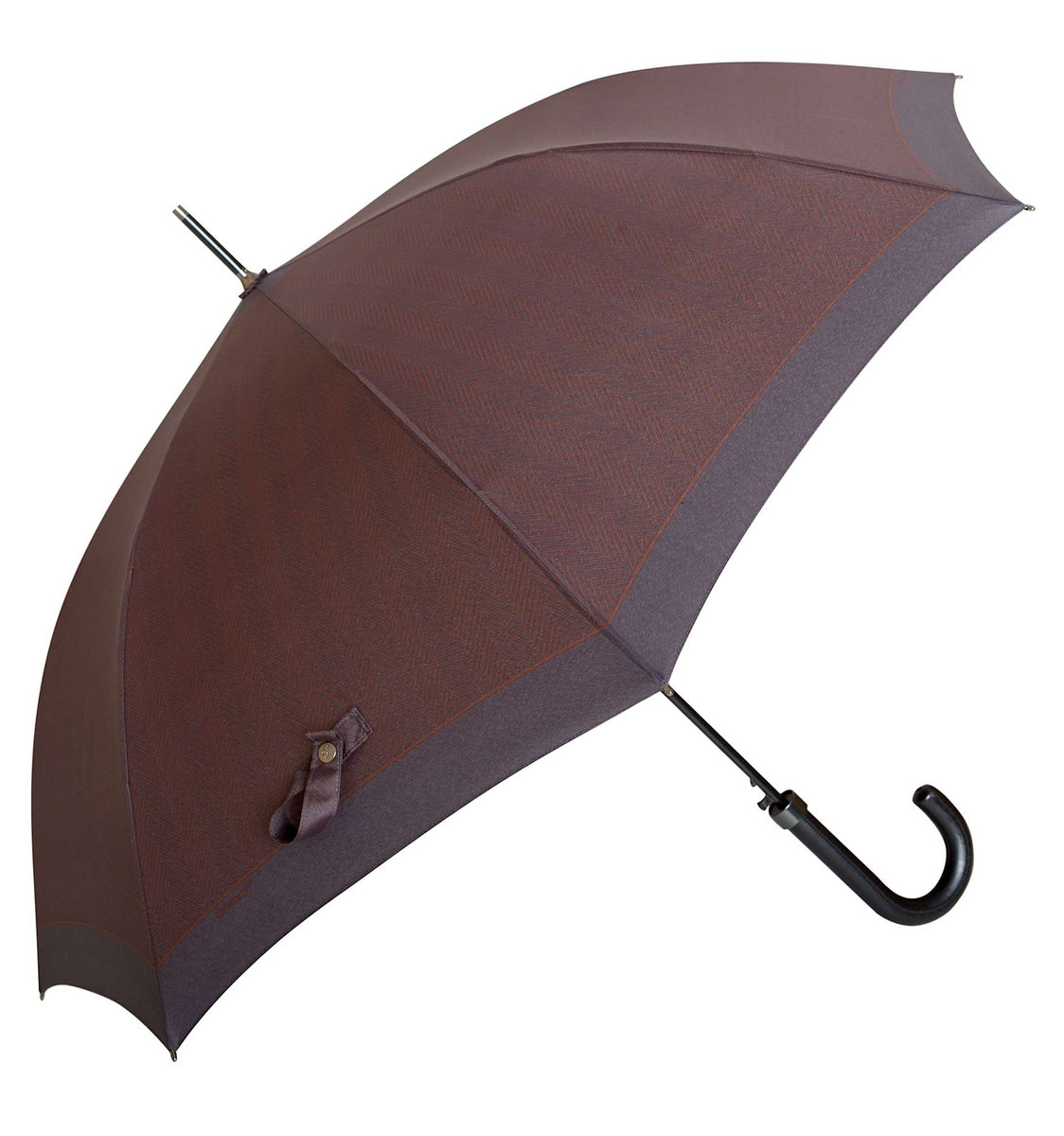Parasol Męski Klasyczny z Wzorem Jodełka, Brąz