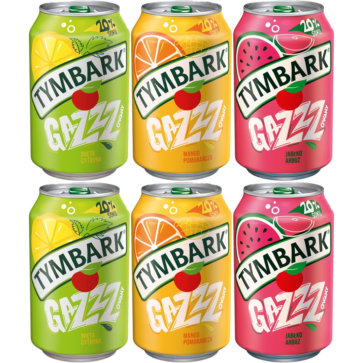 Tymbark napój gazowany Mix 3 smaki 330ml x 6 sztuk