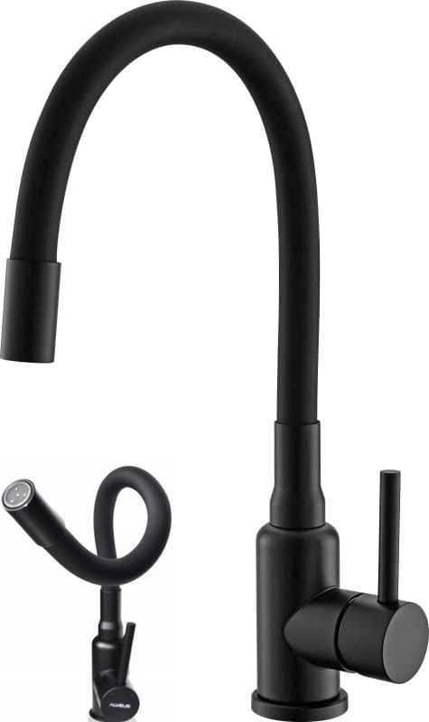 Bateria ALVEUS FLEXA czarny mat + wąż czarny (1147056)