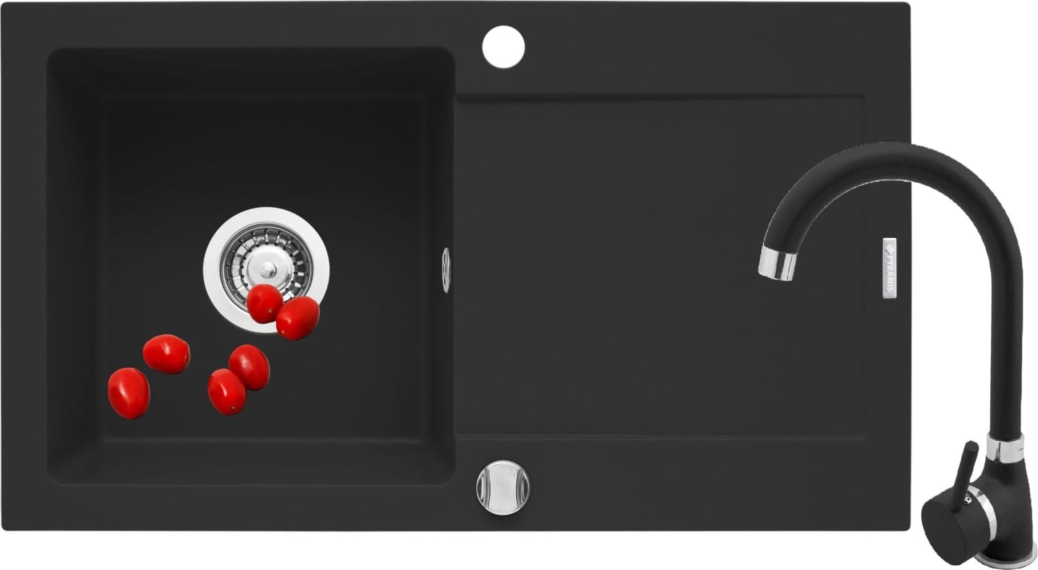 ZESTAW PYRAMIS MIDO (76x44) 1B 1D + BELLO volcano (czarny mat) (070167701Bn)