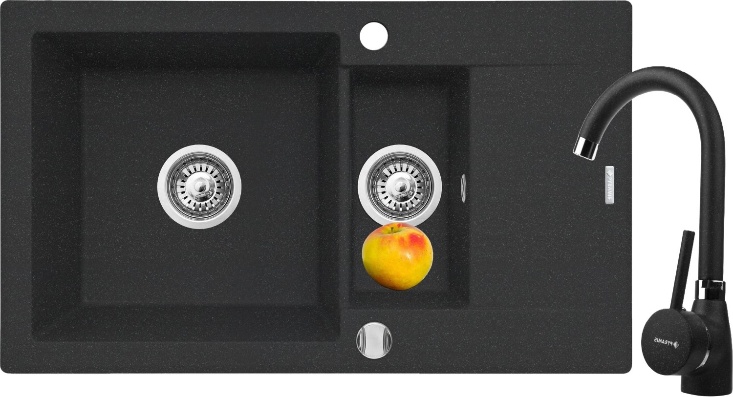 ZESTAW PYRAMIS KORFU (78x46) 1 1/2B 1D + BELLO czarny (nakrapiany) (070061501Bn)