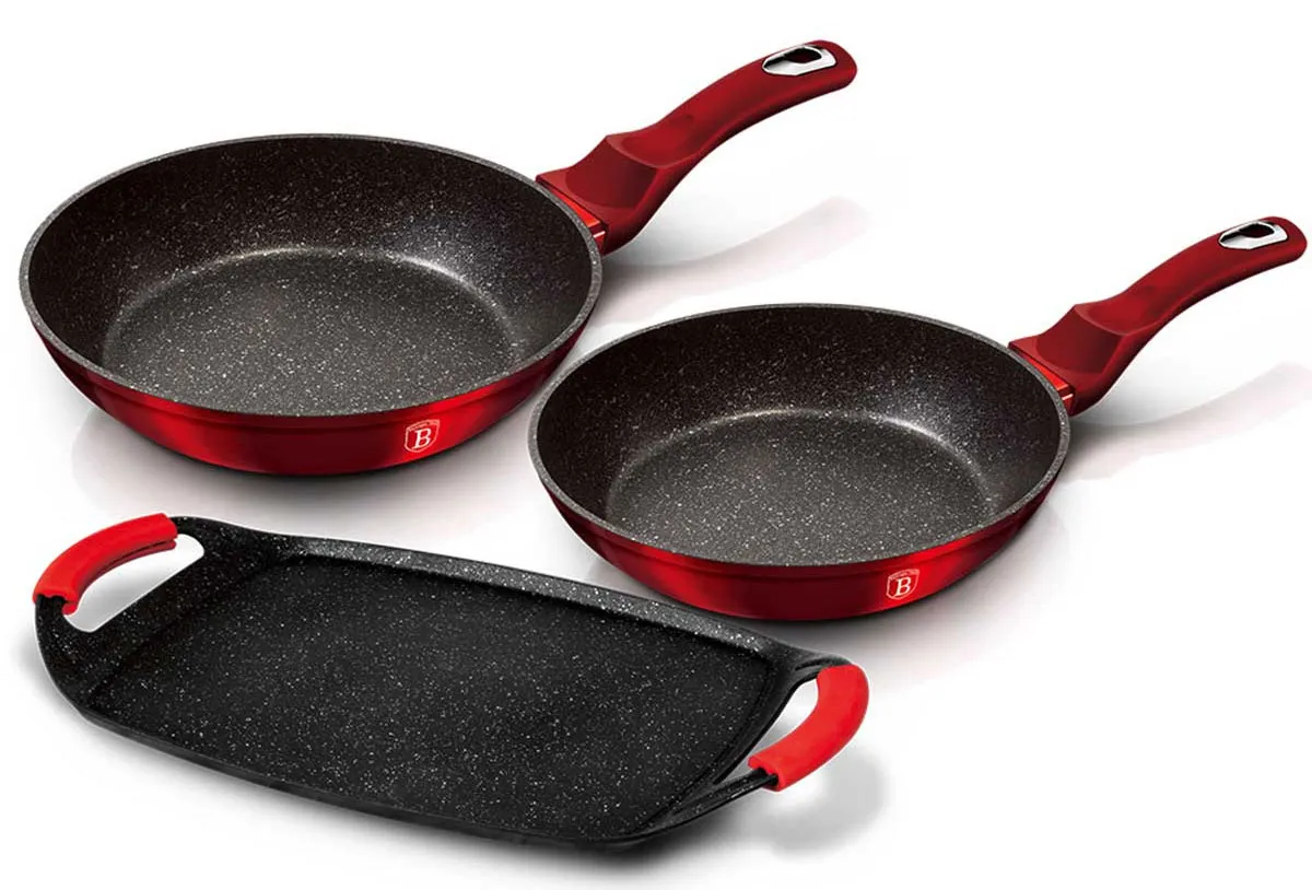 3 aluminiowe patelnie z powłoką granitową Doklix