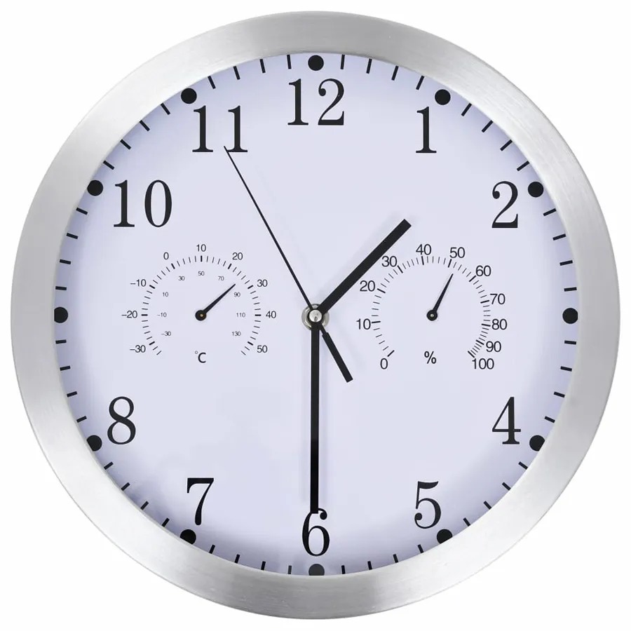 Okrągły biały zegar w klasycznym stylu 30 cm L2-P80
