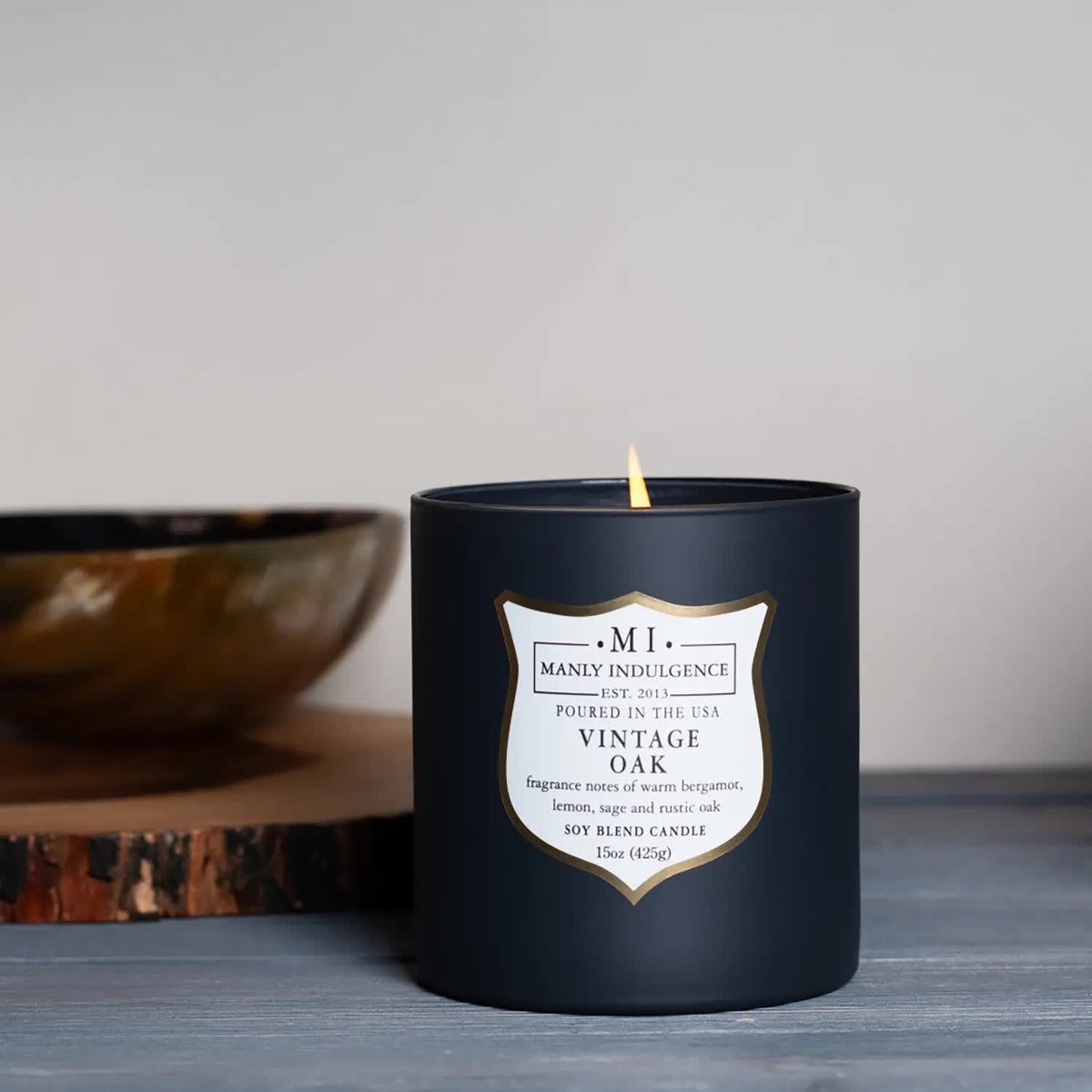 Sojowa świeca zapachowa drewniany knot w szkle Colonial Candle 425 g - Vintage Oak