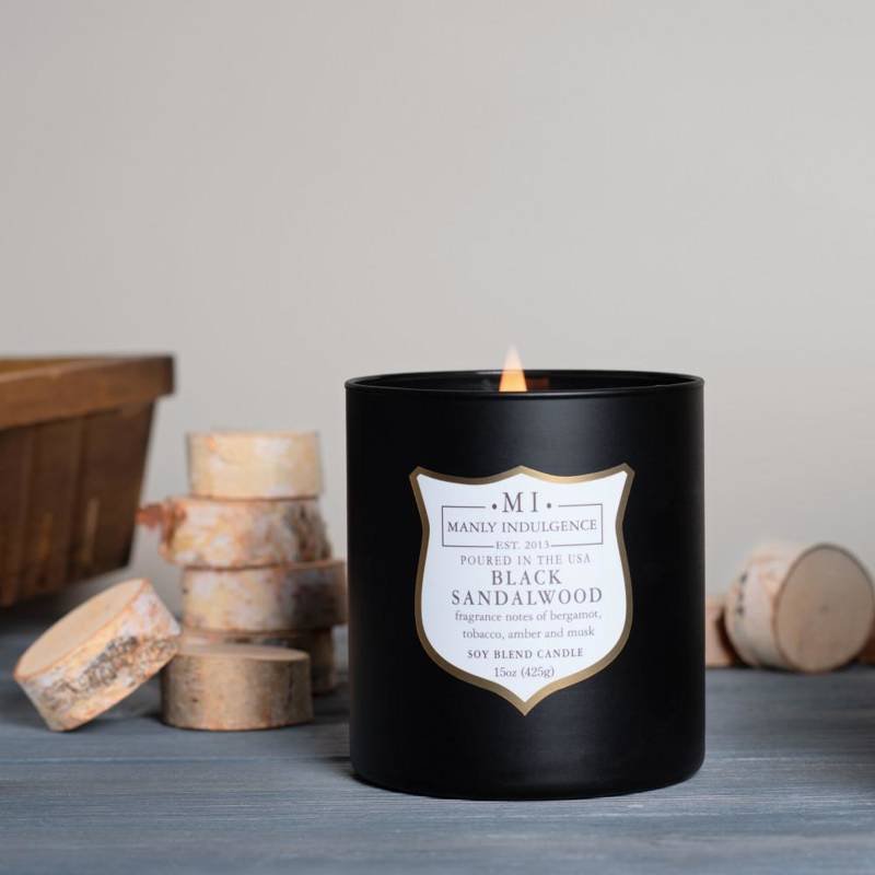 Sojowa świeca zapachowa drewniany knot w szkle Colonial Candle 425 g - Black Sandalwood