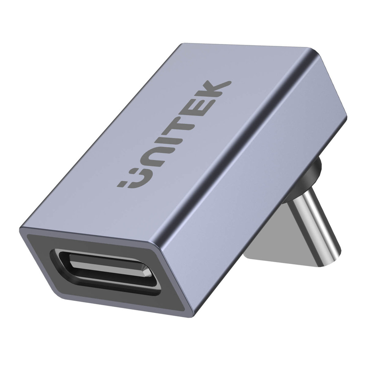 Adapter Unitek USB-C na USB-C kątowy 40Gbps 240W A1039GY01)