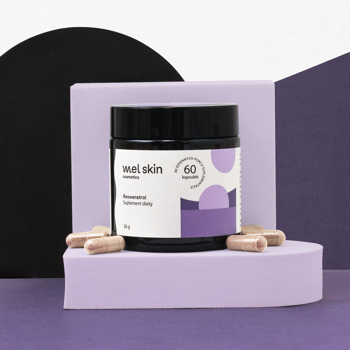 Resweratrol Mel Skin kapsułki wspierające układ krwionośny i ochronę przed miażdżycą 60 sztuk