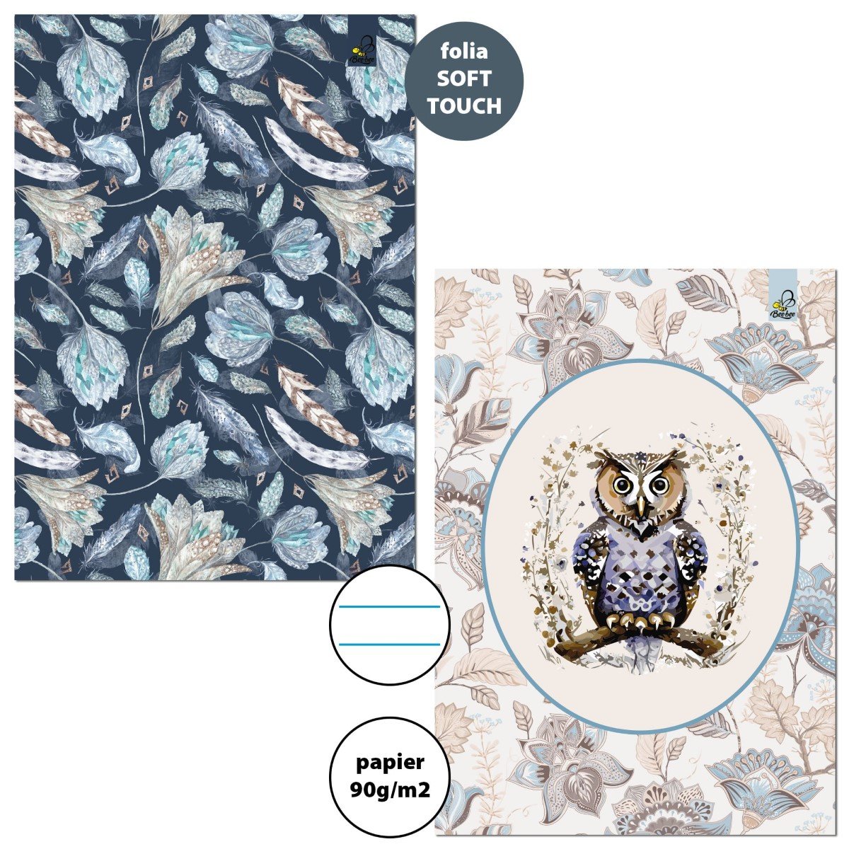 Paczka Zeszyt A4 32K. Linia Animal Boho Mix Pakiet 5 Sztuk