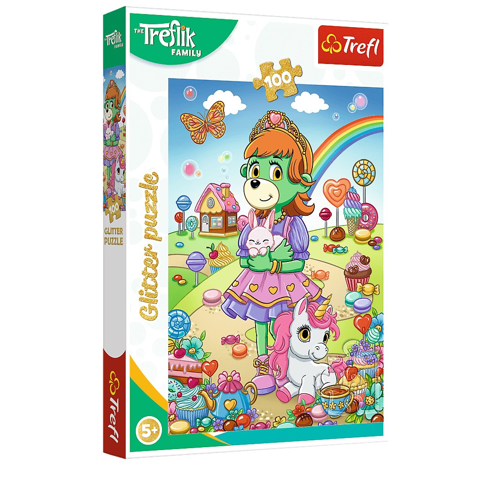 Puzzle 100 Glitter Brokatowe Trefliki 14834