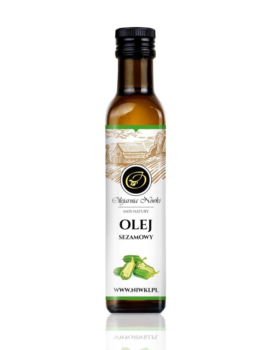 Olej sezamowy 250ml tłoczony na zimno Olejarnia Niwki