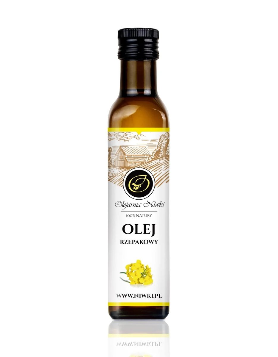 Olej rzepakowy 500ml tłoczony na zimno Olejarnia Niwki