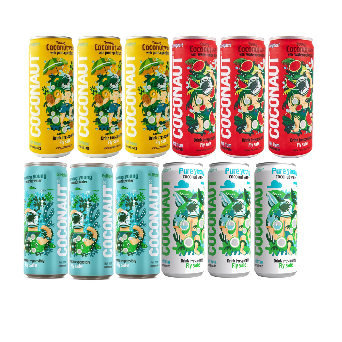 Woda kokosowa COCONAUT MIX zestaw 12 x 320 ml
