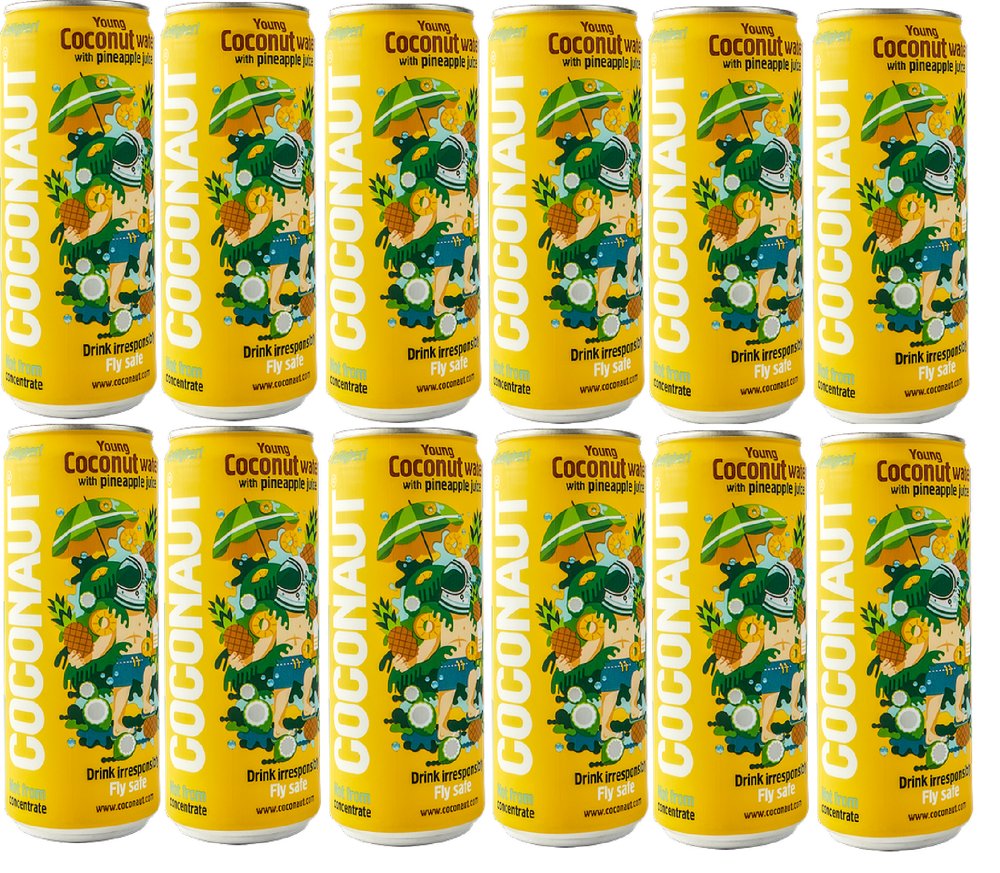 12x Woda kokosowa COCONAUT z sokiem ananasowym 320 ml
