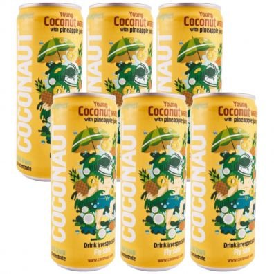 6x Woda kokosowa COCONAUT z sokiem ananasowym 320 ml