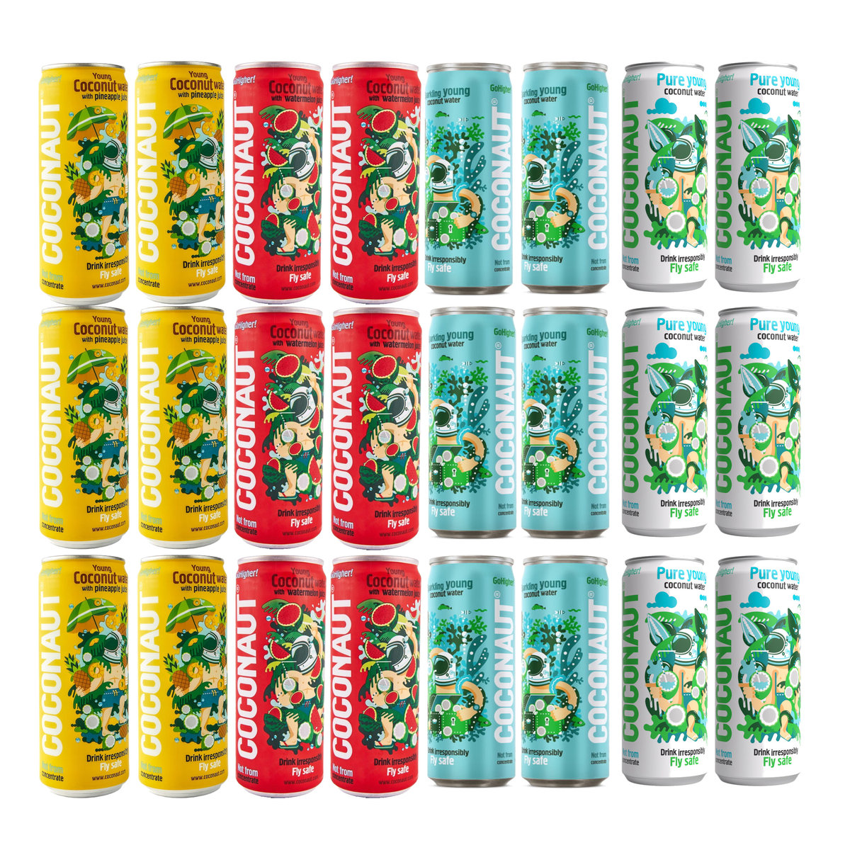 Woda kokosowa COCONAUT MIX zestaw 24 x 320 ml