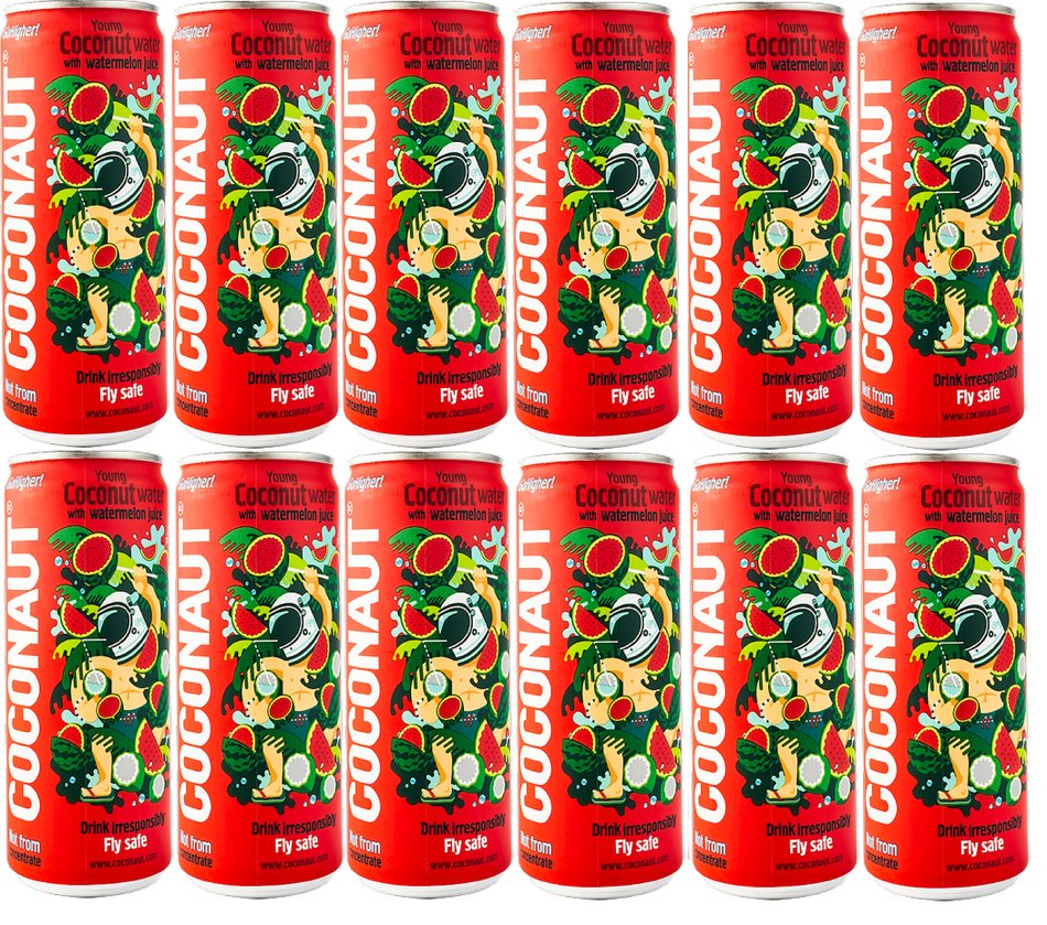 12x Woda kokosowa COCONAUT z sokiem arbuzowym 320 ml