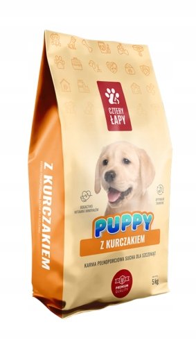 karma Puppy Cztery Łapy dla szczeniąt 5 kg kurczak