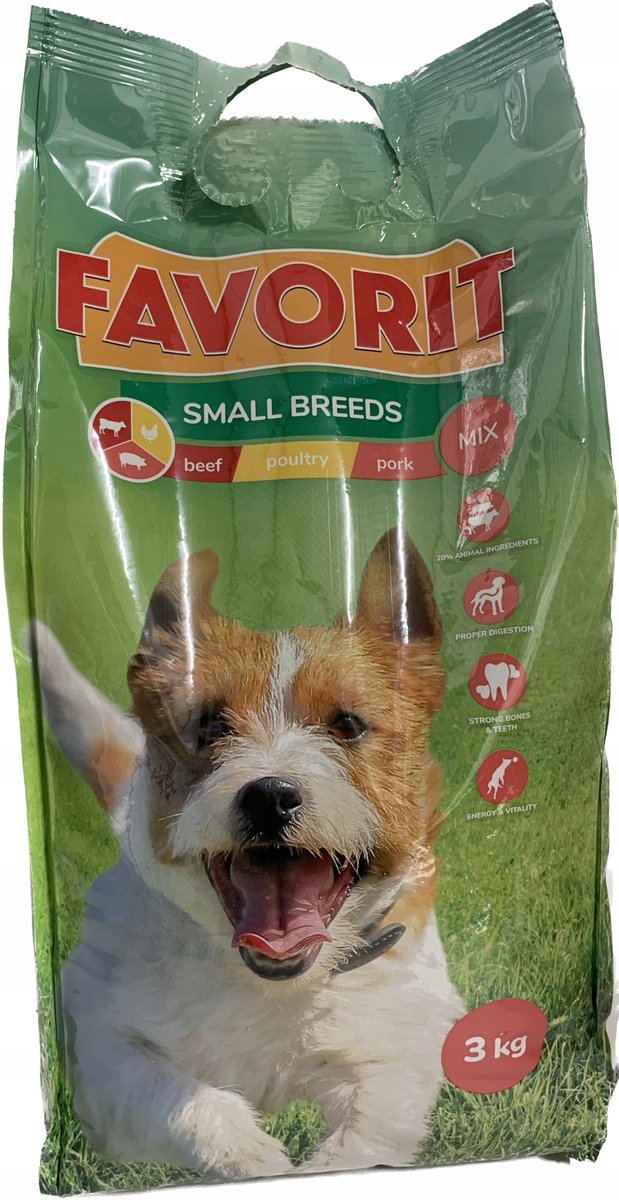 Sucha karma Favorit mix smaków 3 kg dla psów dorosłych małe rasy