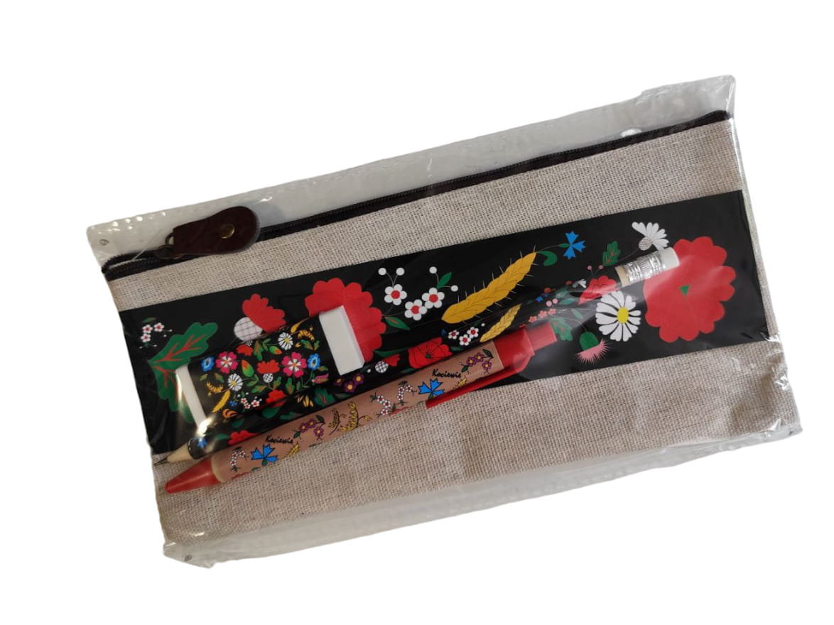 Zestaw kociewski piórnik z wyposażeniem (czarny)