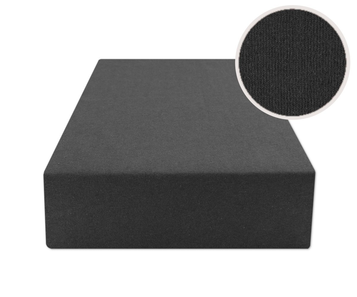 Prześcieradło Z Gumką 180X200 Jersey Grafit