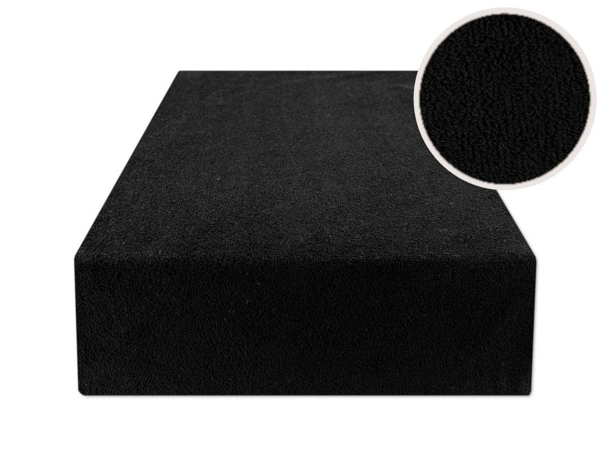 Prześcieradło Z Gumką 200X220 Frotte Czarny