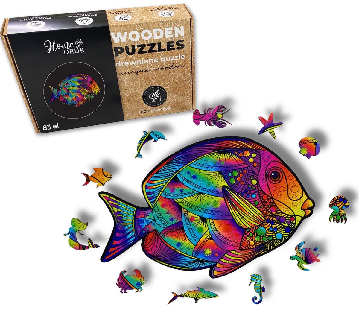 Puzzle Drewniane dla dzieci i dorosłych Ryba Fish