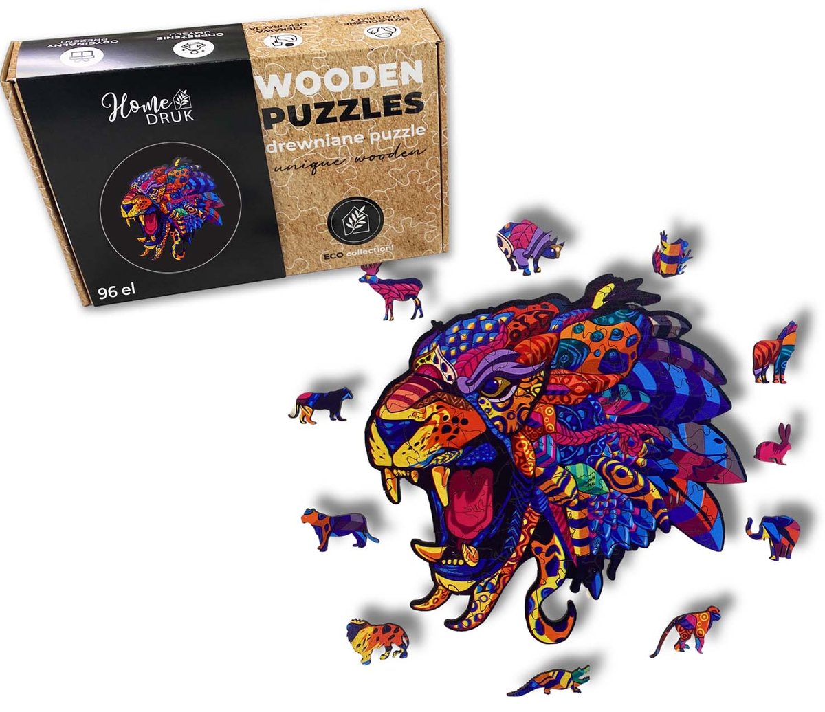 Puzzle Drewniane dla dzieci dorosłych Tygrys 2 Tiger 2