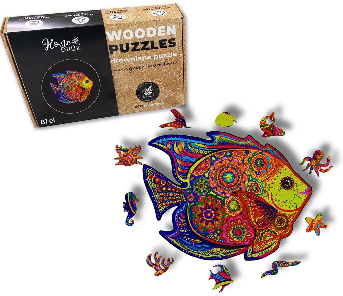 Puzzle Drewniane dla dzieci i dorosłych Ryba 2 Fish 2