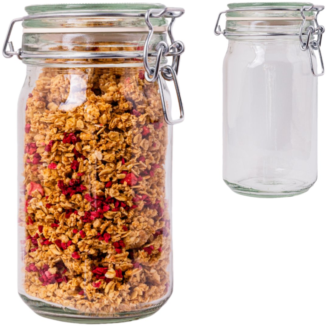 810ml SŁOIK hermetyczny z pokrywką szklaną i zamknięcie patentowe 0,8l