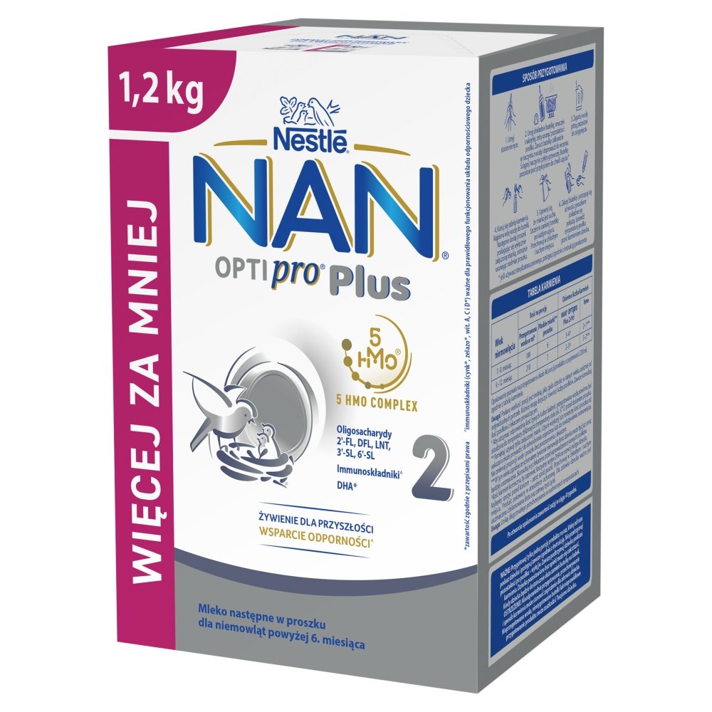 NAN OPTIPRO PLUS 2 MLEKO NASTĘPNE 1,2 KG (2 X 600 G)
