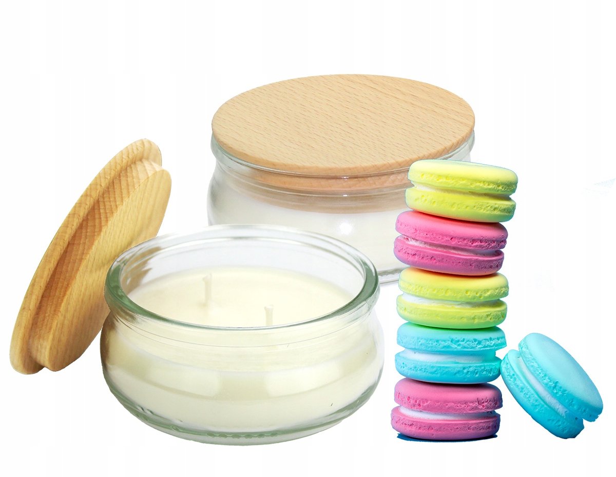 2x Świece sojowe zapachowe z drewnianą pokrywką zapach ciasteczko 210 ml