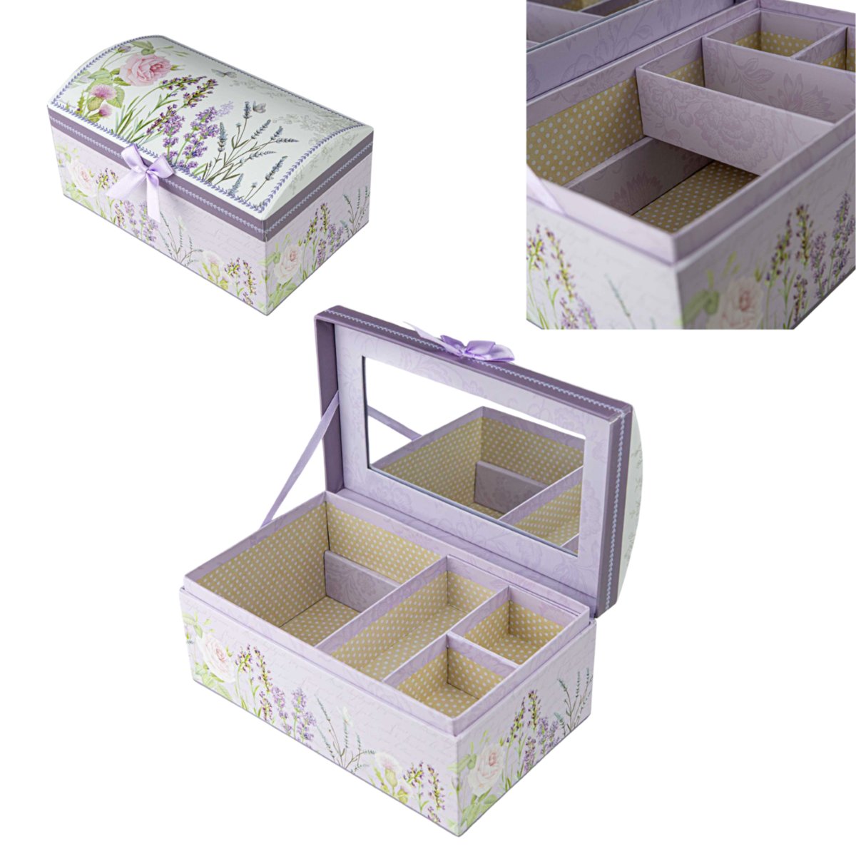 Ozdobna szkatułka z lusterkiem kuferek na biżuterię Captain Mike