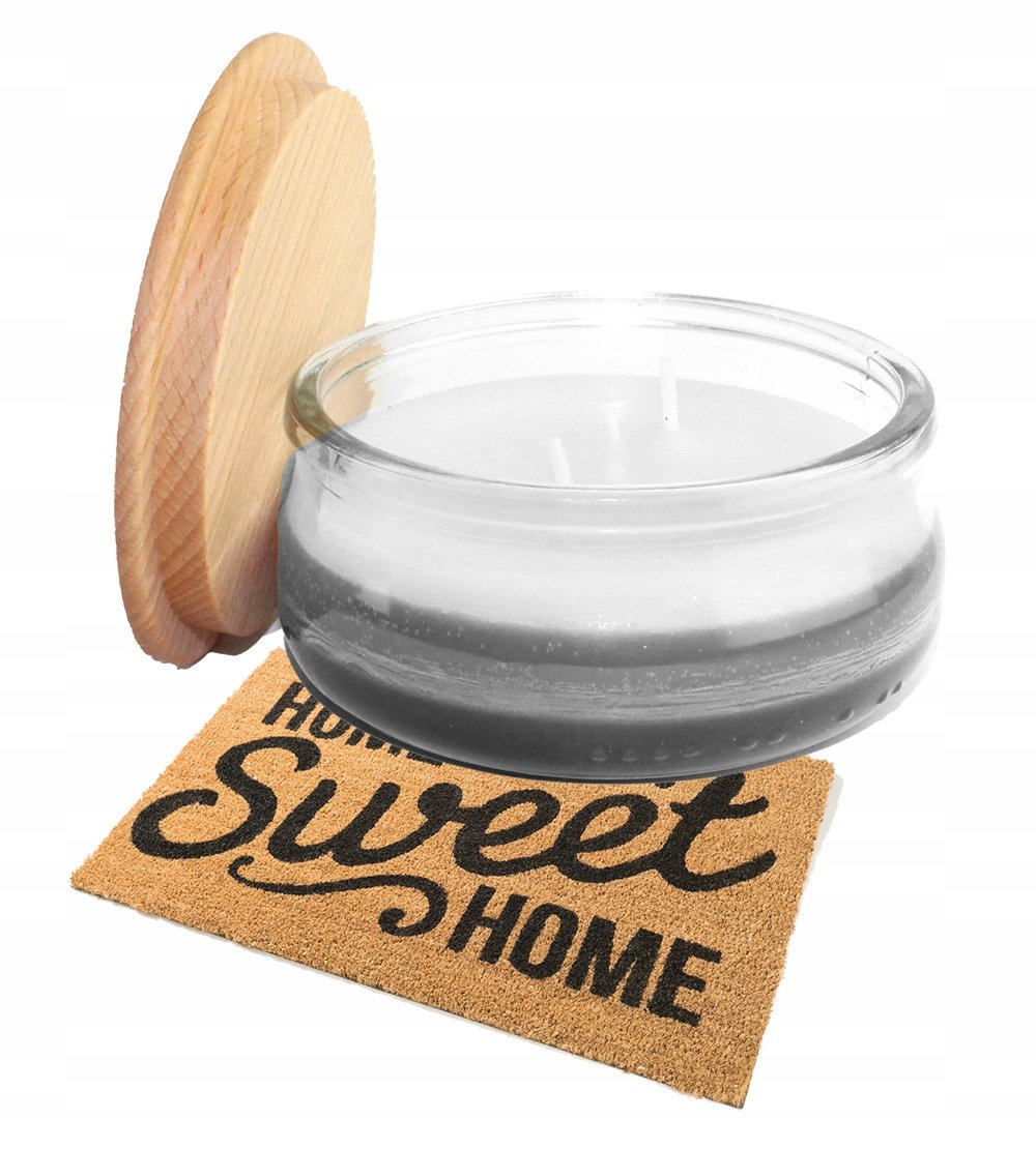 Świeca zapachowa świeczka z drewnianą pokrywką zapach sweet home 210 ml
