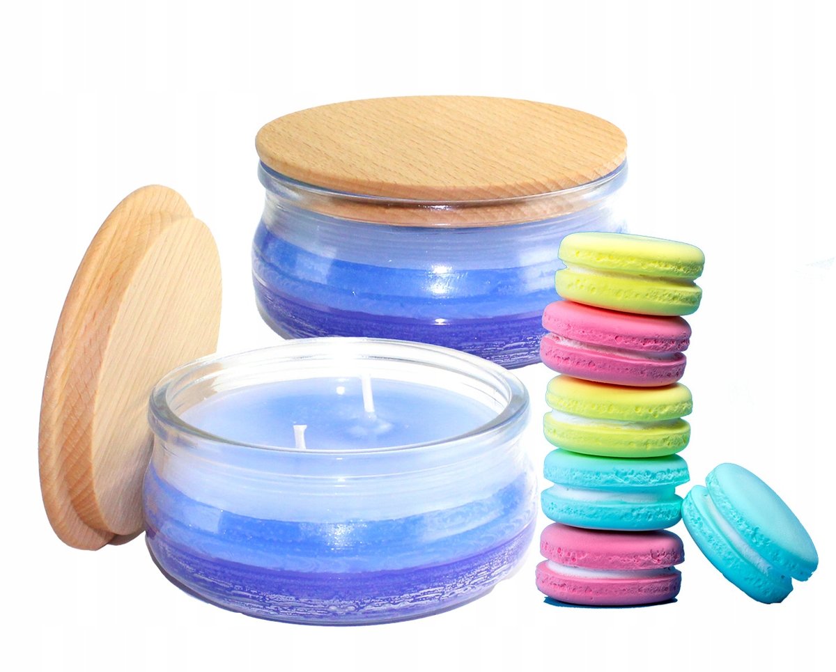 2x Świece zapachowe świeczki z drewnianą pokrywką zapach ciasteczko 210 ml