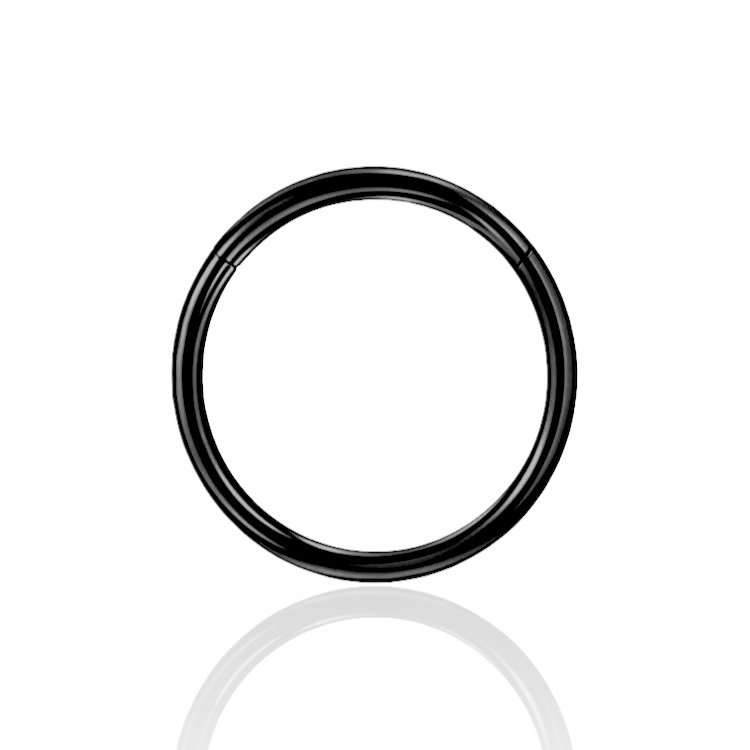 Kolczyk Tytanowy CZARNY Clicker - KÓŁKO - Segment Ring - 1,2/6