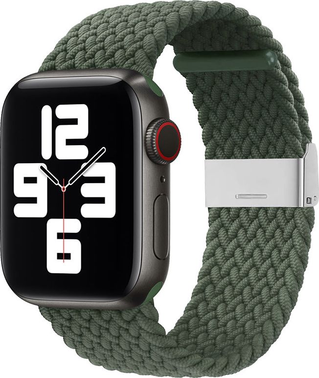Hurtel Strap Fabric opaska do Watch 6 / 5 / 4 / 3 / 2 40mm / 38mm pleciony materiałowy pasek bransoletka do zegarka zielony