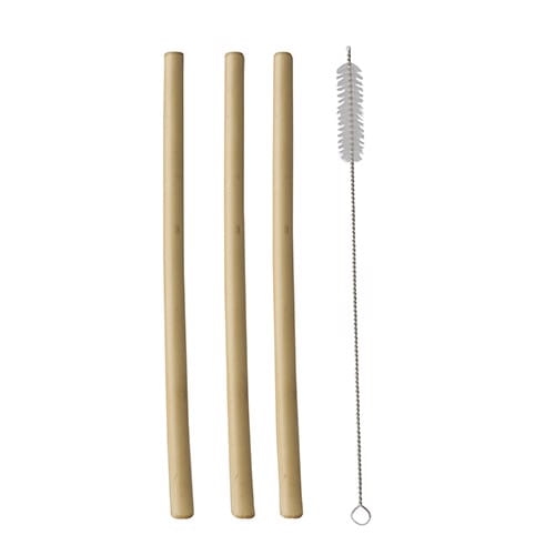 Słomki bambusowe 23cm śr.6 szczoteczka 12szt