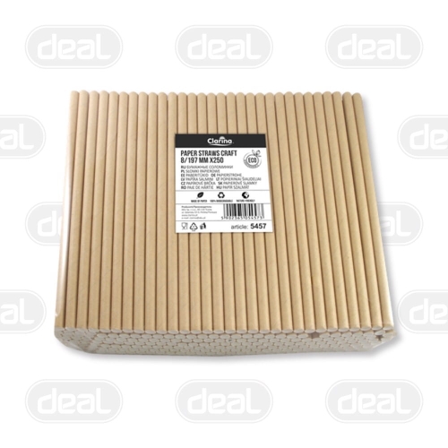 Słomki biodegradowalne papierowe 20cm śr.8 250szt